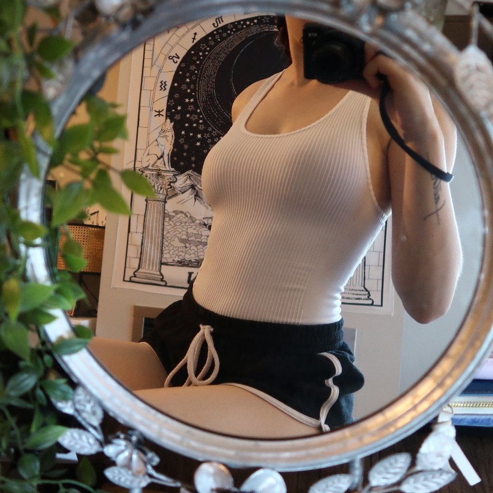 White Ribbed Bodysuit (NWOT)